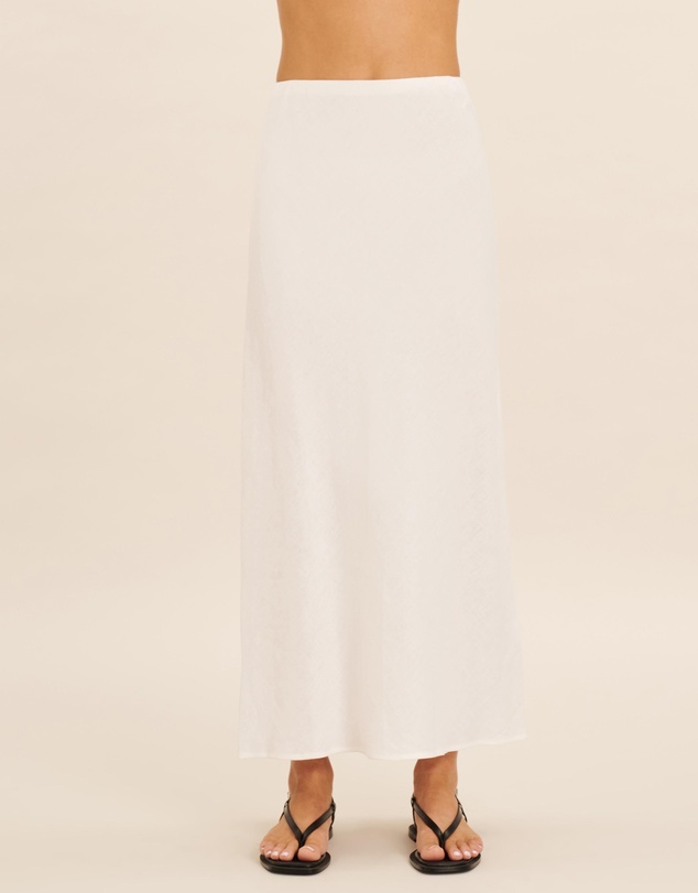 AERE - Linen Bias Cut Midi Skirt