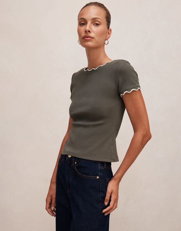Forever New - Rebecca Scallop Trim T-shirt