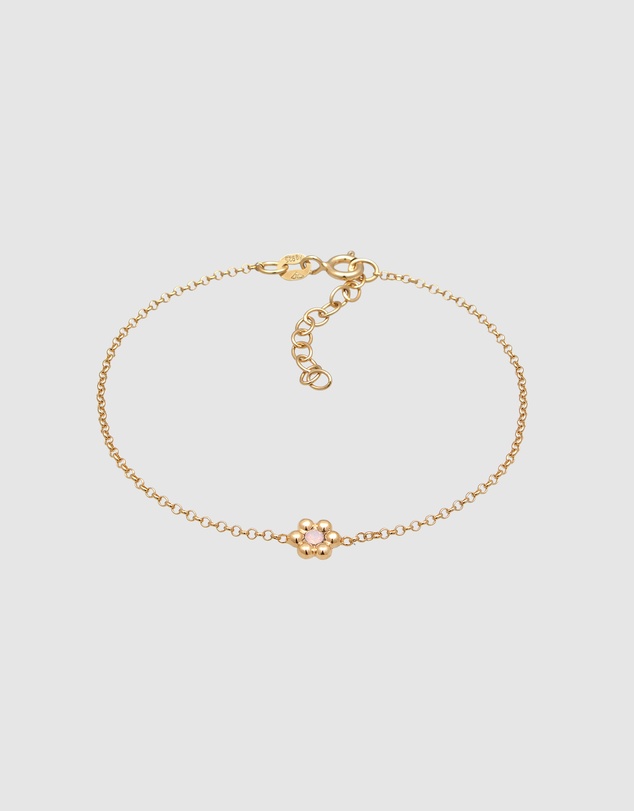 Elli Jewelry - Rose Crystal Flower Bracelet in Gold-Plated 925 Silver