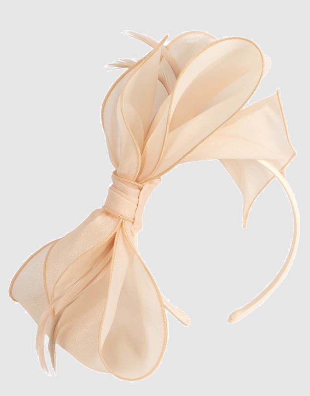 Max Alexander - Nude Organza Bow Fascinator
