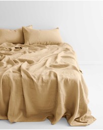 Aura Home - Evie Stonewash Organic Cotton Sheet Set in Caramel