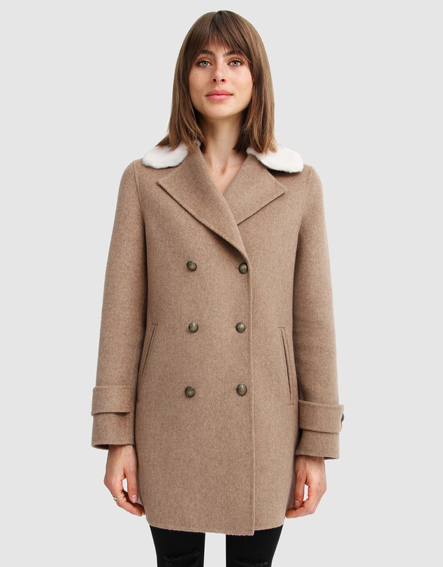 Belle & Bloom - Liberty Sherpa Collar Wool Blend Coat