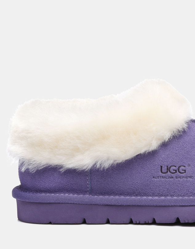 EVERAU - Australian Shepherd Ugg Homey Slipper Cow Leather Upper House Shoes