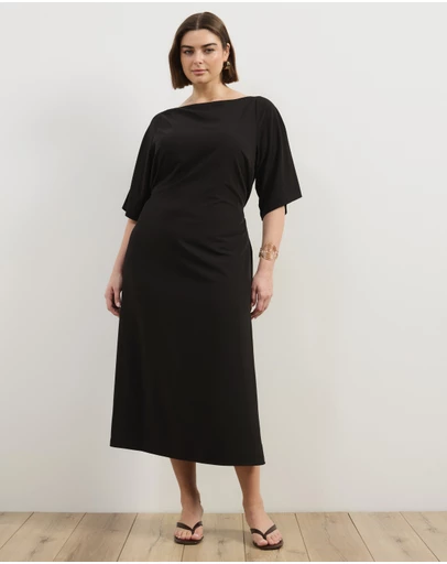 Atmos&Here Curvy - Aroha Boat Neck Maxi Dress