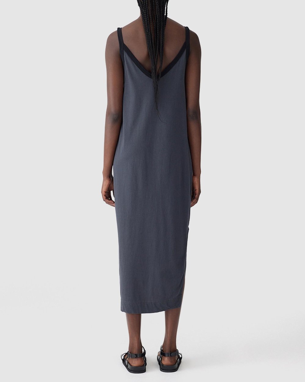bassike v neck jersey slip dress Bassike V Neck Jersey Slip Dress - Black