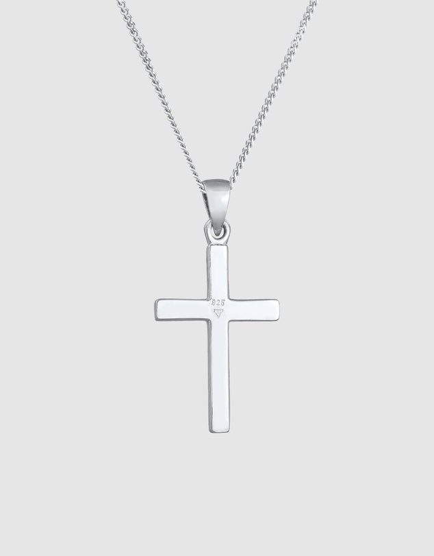 Elli Jewelry - Structured Cross Pendant Necklace in 925 Silver