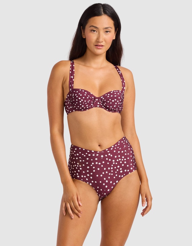 Seafolly - Dolce Dot Ruched Band High Waist Bikini Bottom
