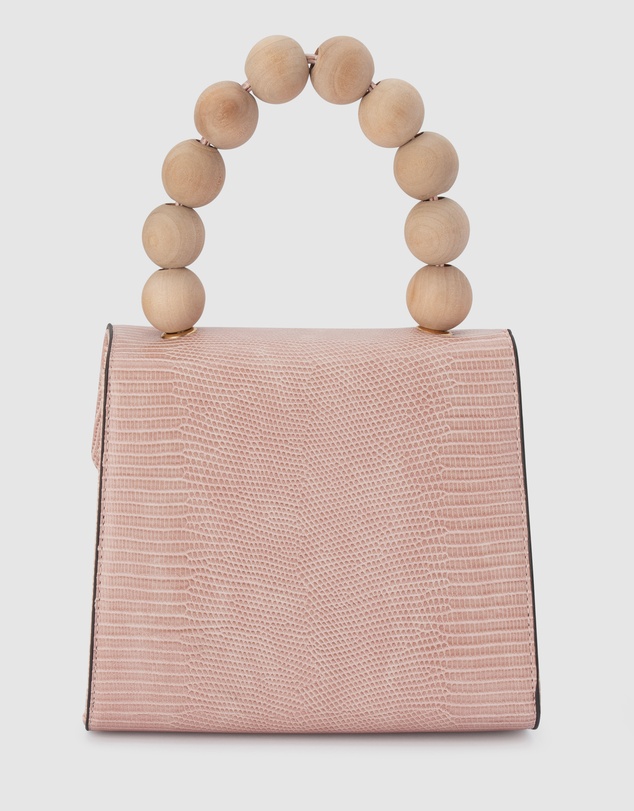 Olga Berg - Caylee Wood Bead Handle Bag