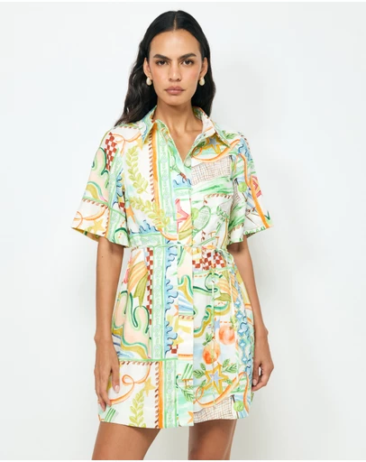 AERE - Lana Mini Shirt Dress