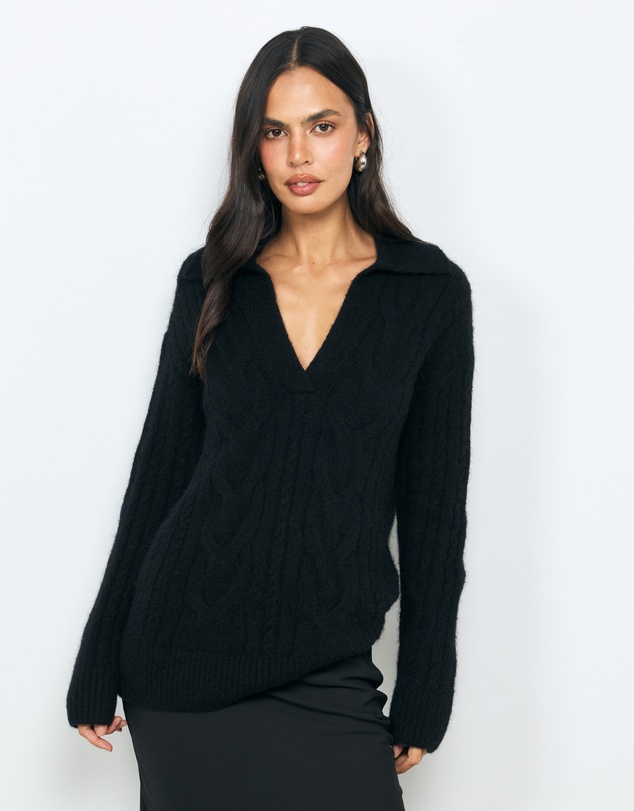 AERE - Ora Cable Polo Knit