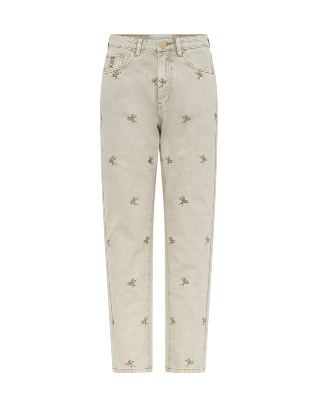 ONE TEASPOON - Antique White Embellished Legends Mom Jeans