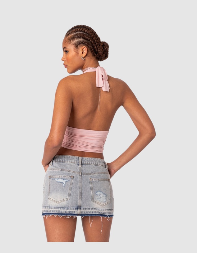 EDIKTED - Lillie Knotted Halter Top
