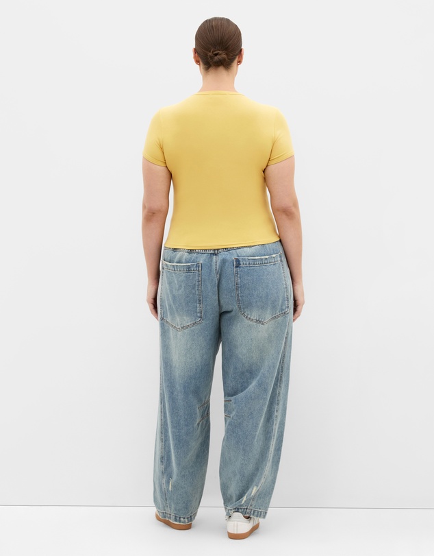 City Chic - Plus size Micro Game Day Print Tee - yellow