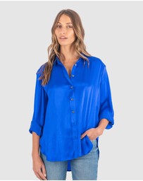 CAMIXA - Soie Satin Oversized Silk Shirt