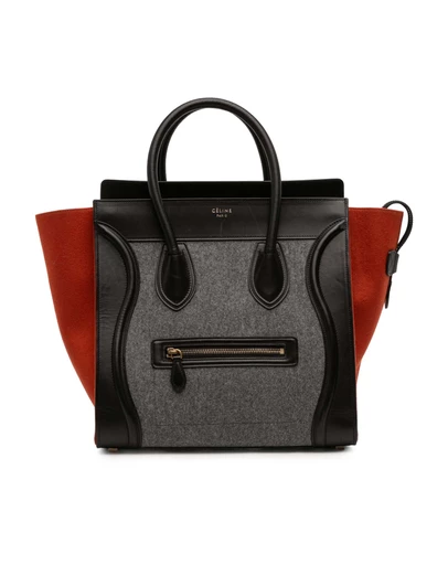 Pre-Loved by Azura Reborn - Pre-Loved Mini Tricolor Felt Wool and Calfskin Luggage Tote