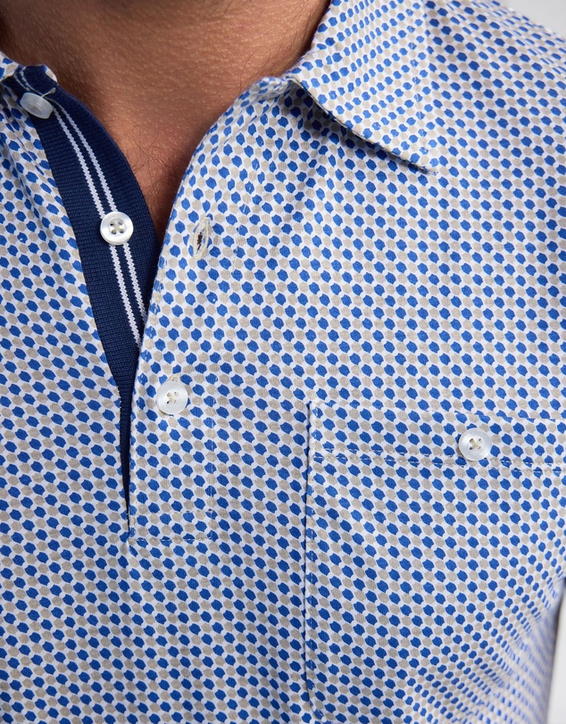 Oxford - Milo Print Jersey Polo With Pocket