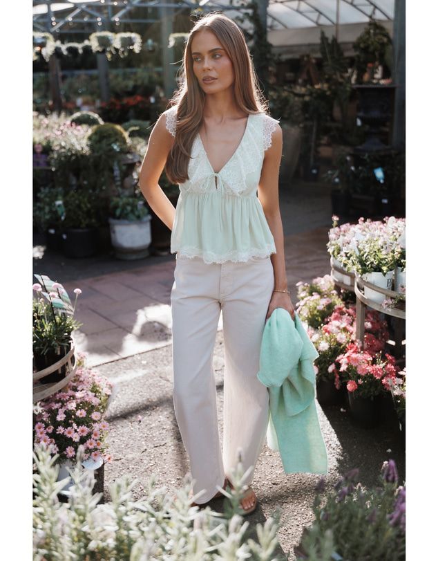 Petal & Pup - Alicelle Vintage Lace Top - Jade Green