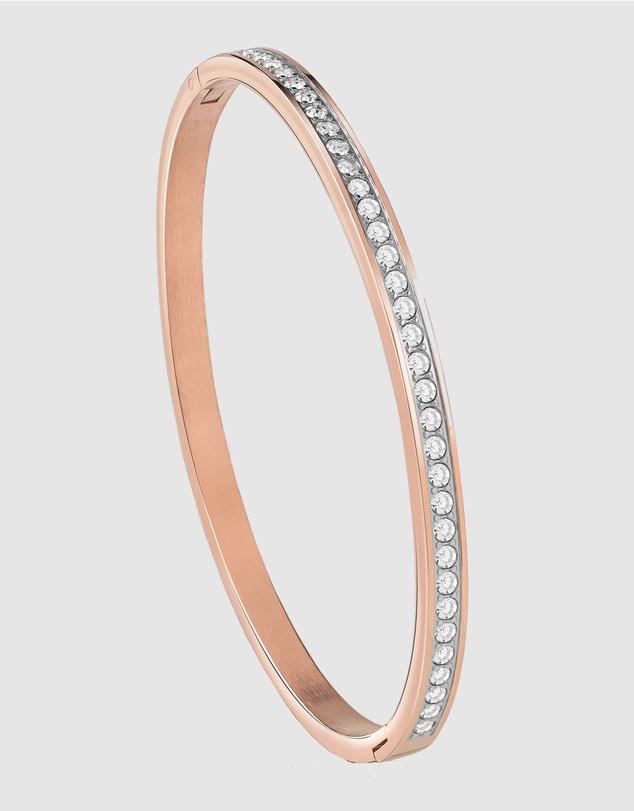 GUESS - Rose Gold Colour My Day Bangle with Crystals
