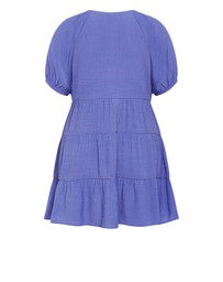 City Chic - Plus size Kara Tiered Mini Dress - amethyst