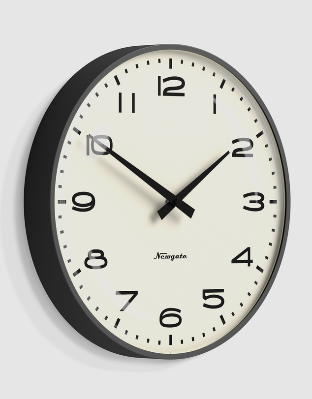 Newgate - Newgate Radio City Wall Clock Black Arabic Dial - Matte Blizzard Grey
