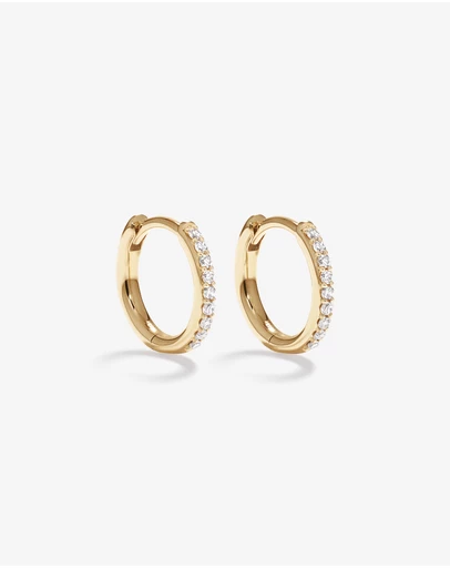 Michael Hill - Round Brilliant Diamond Huggie Hoop Earrings in 10kt Yellow Gold