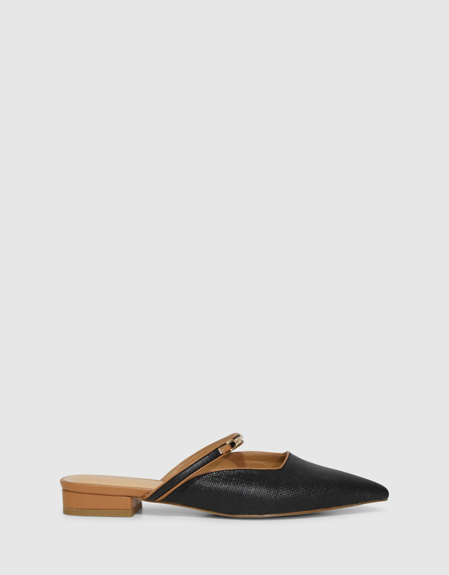 Belle & Bloom - Side by Side Leather Trimmed Flats