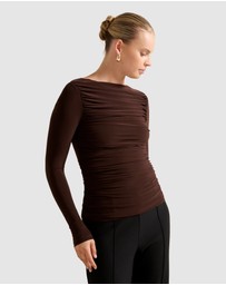 Forever New - Monica Ruched Boat Neck Top