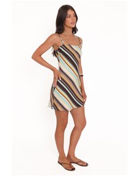 Petal & Pup - Kosta Mini Dress - Brown Retro Stripe
