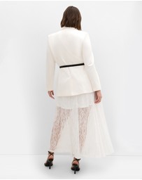 City Chic - Plus size Lacey Maxi Skirt - ivory