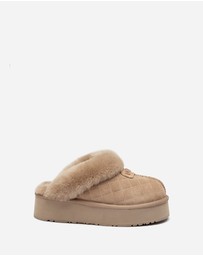 Ozwear Connection Uggs - Ugg Coquette Matelassé Logo Platform Slipper (Detachable Feature)