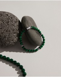 Najo - Atlas 6mm Malachite & Steel Bracelet