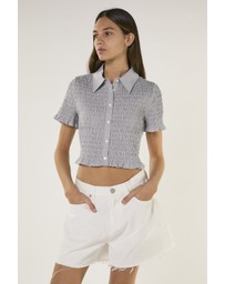 Glamorous - Mid Rise Frayed Hem Denim Shorts