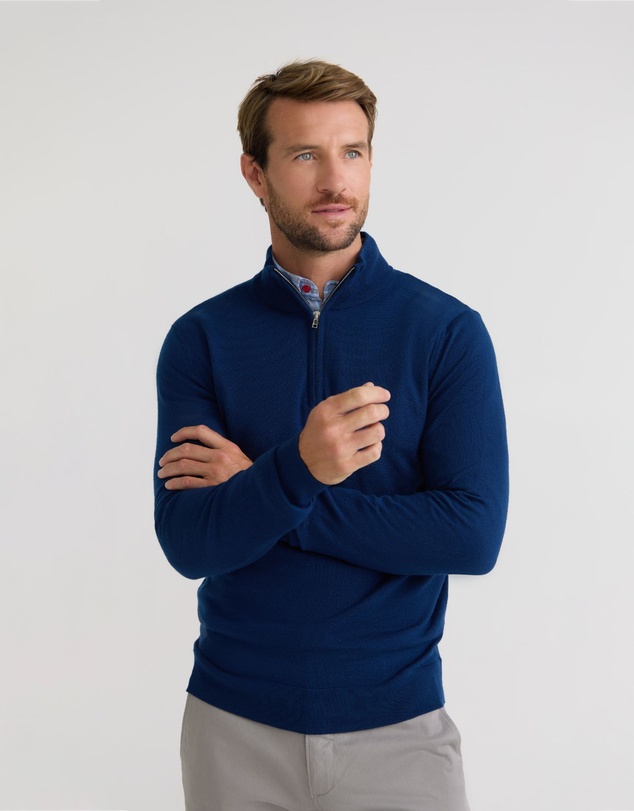 Oxford - Merino Zip Neck Pure Wool Pullover