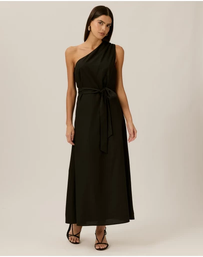 Tussah - Olive One Shoulder Midi Dress