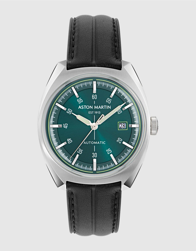 Aston Martin - TS2 Automatic Black Leather Strap Watch