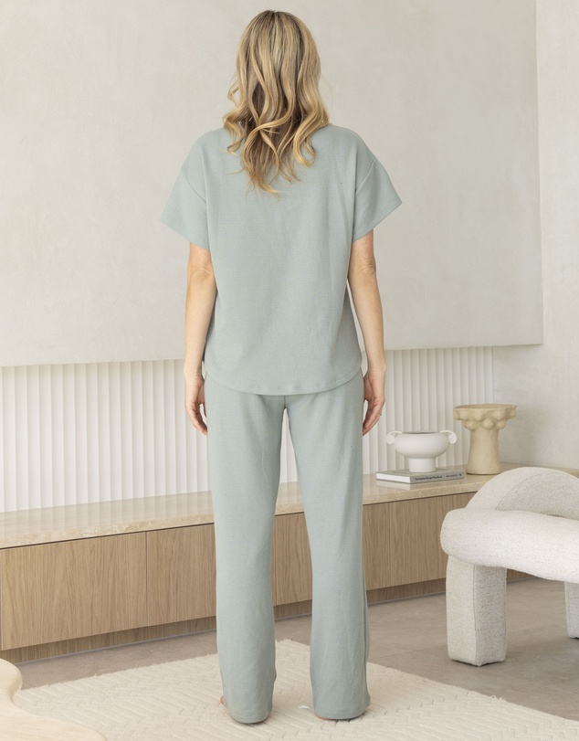 Angel Maternity - Ellen Maternity Cotton Blend Lounge Pants in Dusty Green