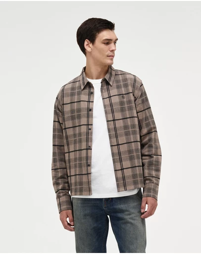 Neuw - Regular Fit Linen Plaid Shirt