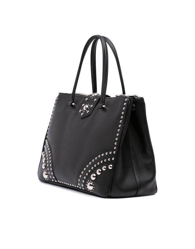 Pre-Loved by Azura Reborn - Pre-Loved Saffiano Turnlock Double Zip Studded Tote