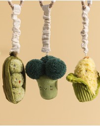 Living Textiles - 2 Pack Mini Market Brunch Stroller Toys - Broccoli & Tomato