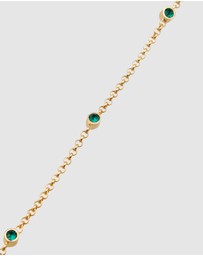 Elli Jewelry - Bracelet Basic Filigree Combinable with Crystals Green in 925 Sterling Silver Gold Plated