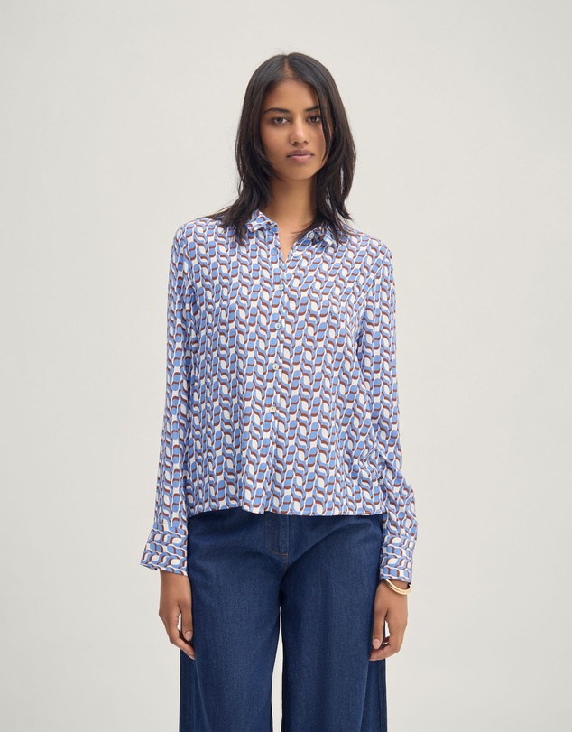 Oxford - Poppy Geo Print Shirt