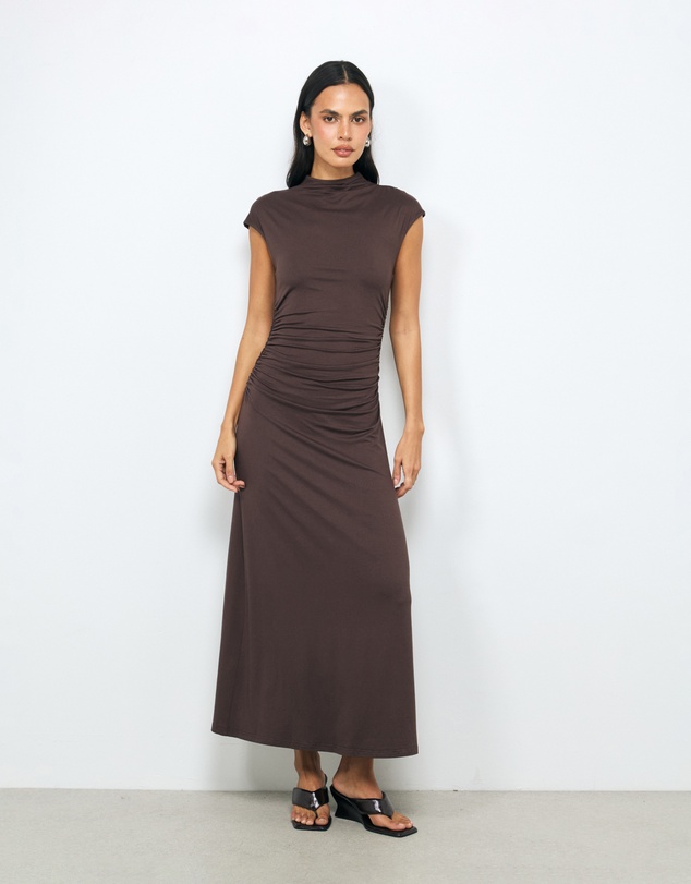 AERE - Lyse Cap Sleeve Jersey Midi Dress