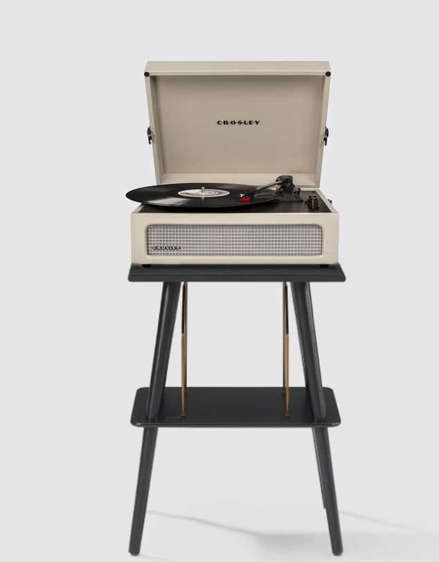 Crosley - Crosley Voyager Bluetooth Portable Turntable + Crosley Turntable Stand Bundle - Dune