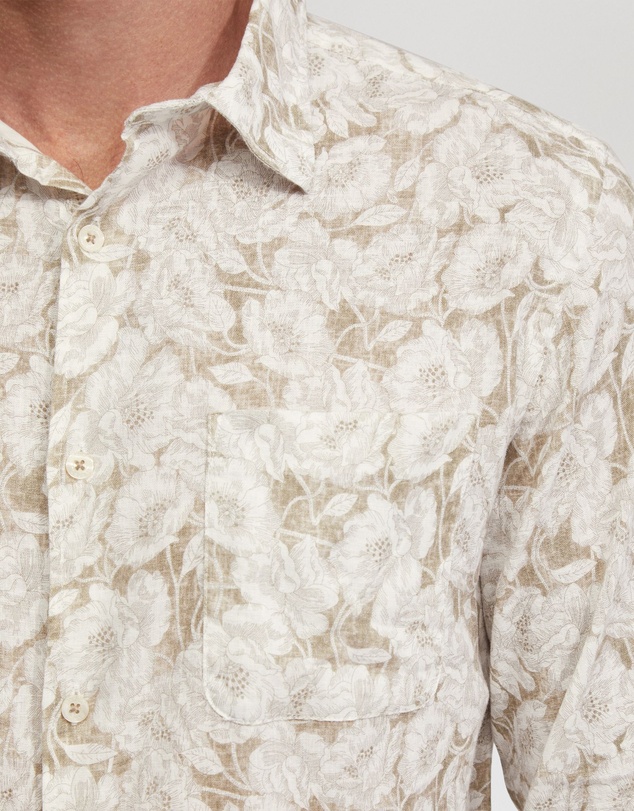Oxford - Holloway Linen Blend Printed Shirt
