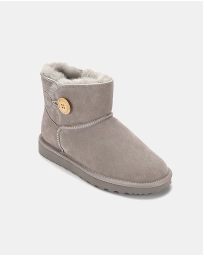 AusWooli Ugg Boots - Cabarita Sheepskin Chic Short Button Boots