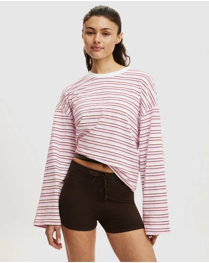 Cotton On Body Active - Long Sleeve Slub Graphic Crew Sweat