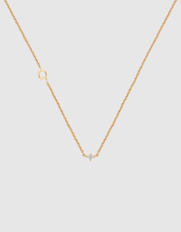 YCL  - Petite Initial Necklace Q