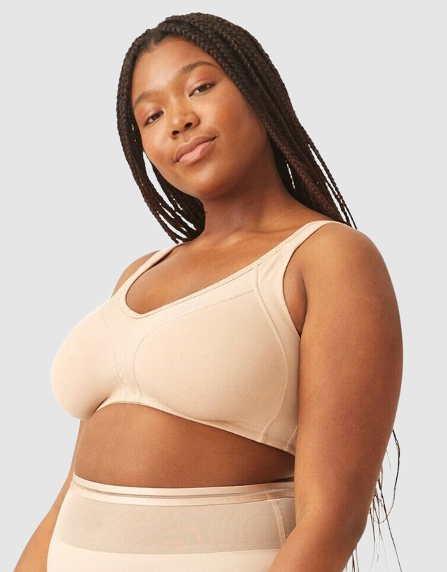 Naturana - Side Smoothing Organic Cotton Wirefree Minimiser Bra