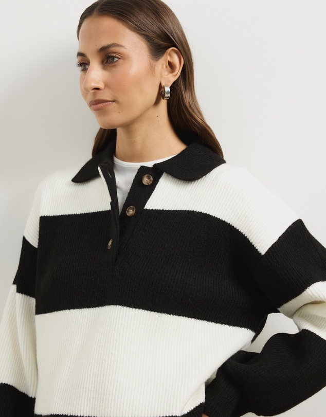 Atmos&Here - Lexi Stripe Knit Polo