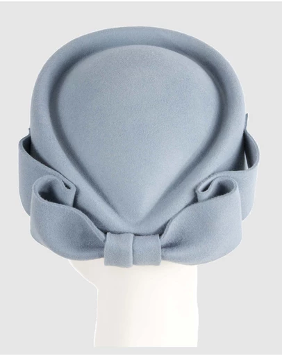 Max Alexander - Felt Light Blue Pillbox Hat